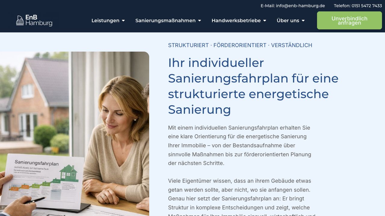 EnB Hamburg Informationsseite zum individuellen Sanierungsfahrplan