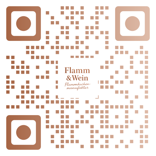 QR-Asset von Flamm & Wein als Verbindung zwischen Offline- und Online-Auftritt