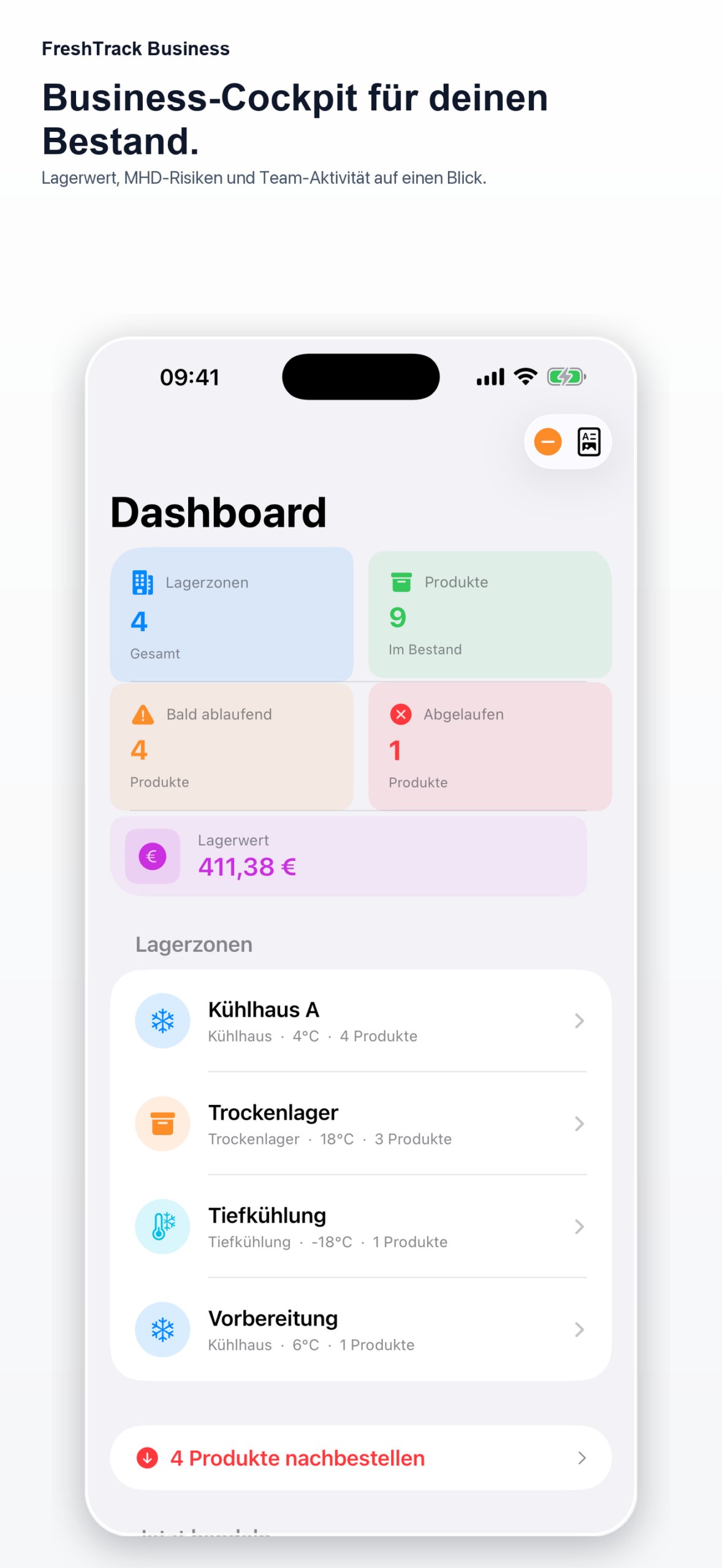 FreshTrack Business-Cockpit