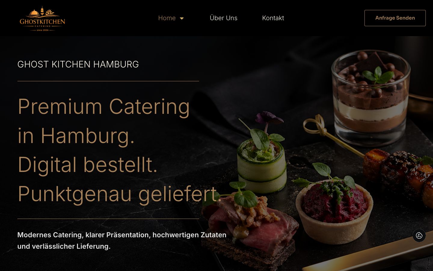 Ghost Kitchen Hamburg Website-Startseite