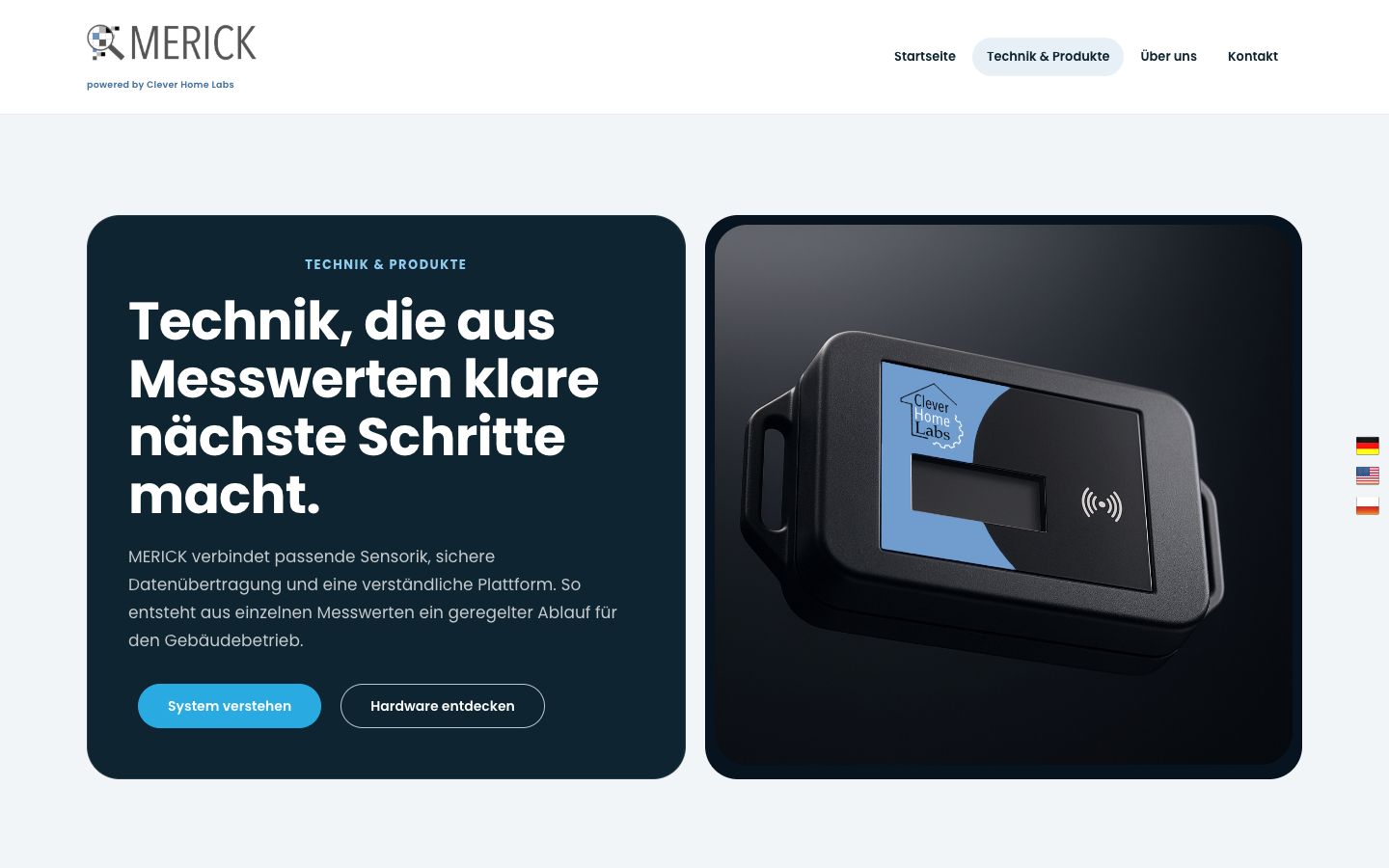MERICK Technikseite mit verständlicher Systemdarstellung