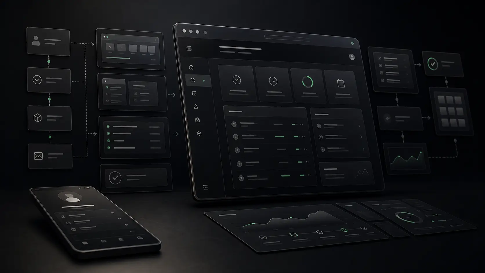 Workflow einer Webapp von Eingabe und Bearbeitung bis Freigabe und Abschluss