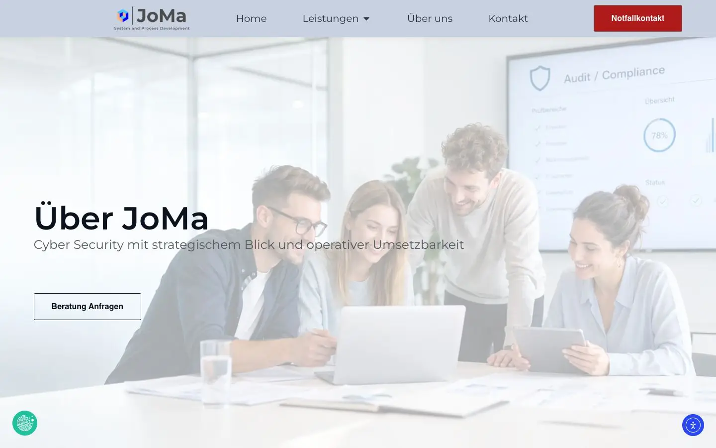 JoMA Über-uns-Seite mit Haltung zur Informationssicherheit